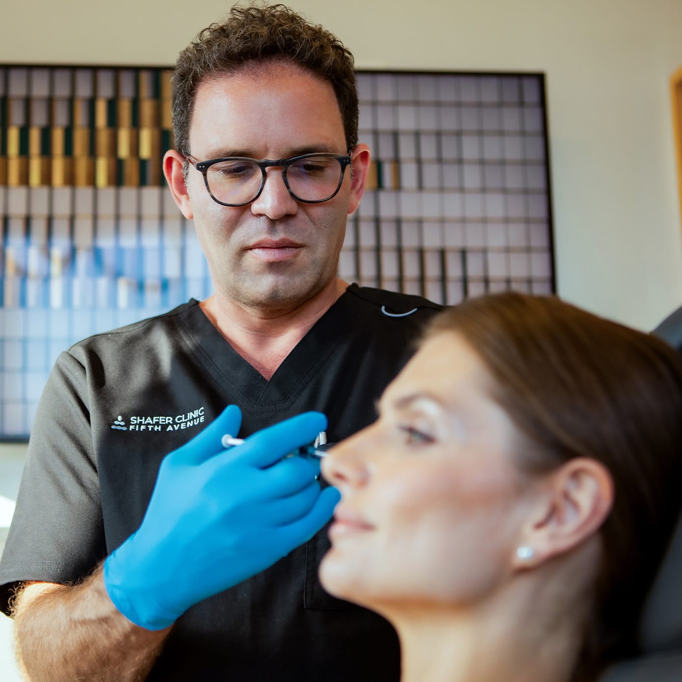 Doctor and patient during treatment